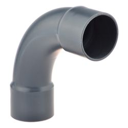 PVC DRUK BOCHT GRIJS 63MM 90° LIJMMOF PN16 LANG
